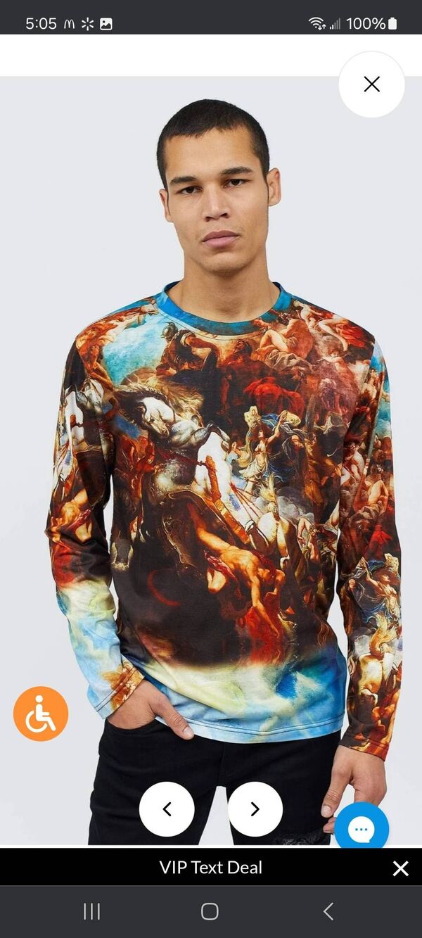 New XL Reason Renaissance Crew Neck Long Sleeve Pullover Streetwear Tee TShirt